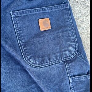 Carhartt Leather Patch Work Pants Rn#14806 Size 38x30 loose original fit